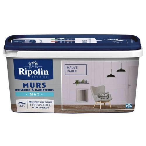 Peinture Murs, Boiseries, Radiateurs RIPOLIN Mauve Carex Mat 2,5 L