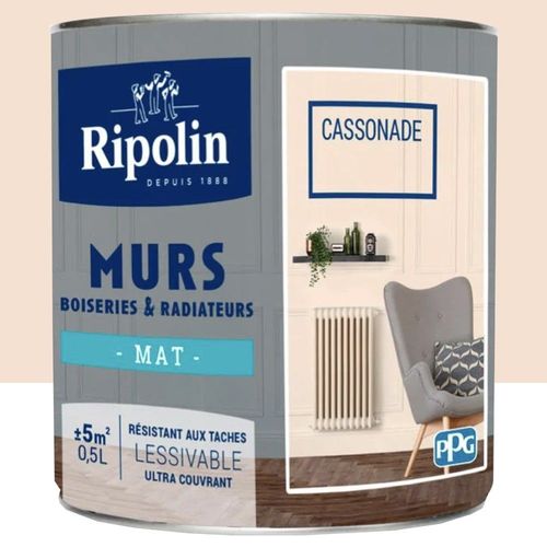 Peinture Murs, Boiseries, Radiateurs RIPOLIN Cassonade Mat 0,5 L