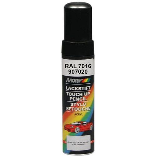 Stylo De Retouche Peinture Pour Carrosserie Motip 12 Ml Gris 907020 Ral 7016