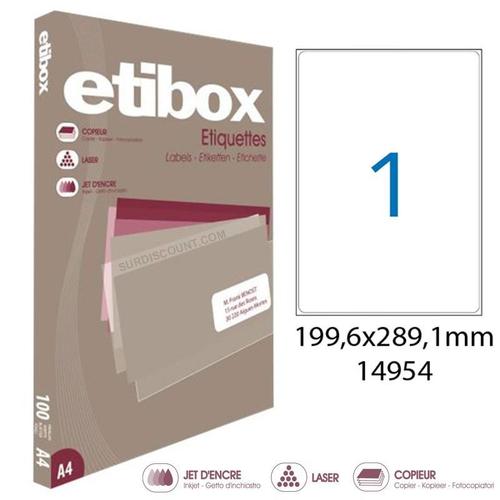 Boite De 100 Étiquettes - Format 199.6x289.1mm - Etibox - Apli 14954