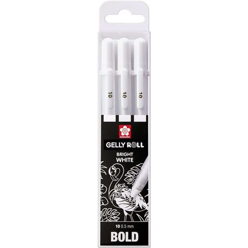 Etui De 3 Stylos Sakura Gelly Basic White - Blanc - 0,5 Mm - Sakura