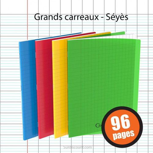Cahier - 24x32(Cm) - Grands Carreaux - 96 Pages - Couverture En Polypro Vert - Sans Spirale - Hamelin