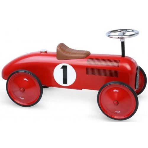 Porteur Vilac Voiture De Course Retro En Metal Rouge - Jouet Enfant