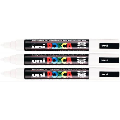 Lot De 3 Marqueurs Posca Pc-5m Pointe Moyenne Conique