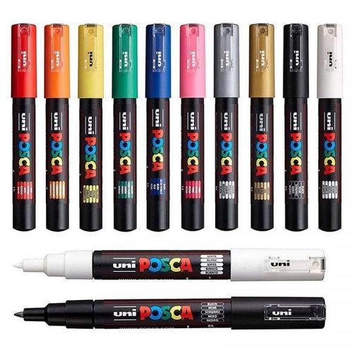 Lot De 12 Marqueurs Posca Pc-1mc Pointe Extra-Fine Conique