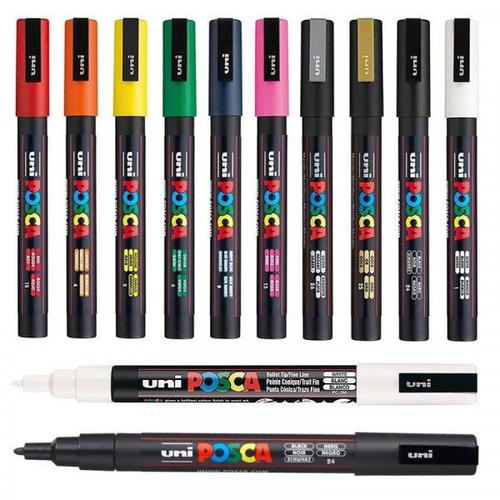 Lot De 12 Marqueurs Posca Pc-3m Pointe Fine Conique