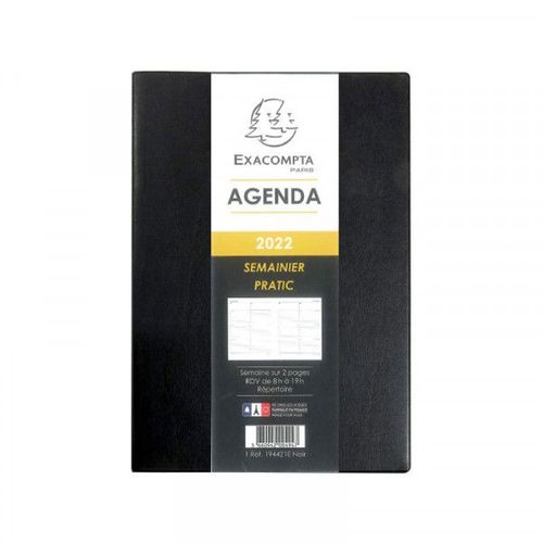 Agenda 2024 Semainier Pratic Exacompta 14 X 18 Cm - Janvier À Décembre 2024 - Noir