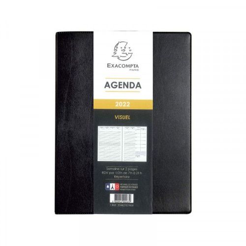 Agenda 2024 Semainier Visuel Barbara Exacompta 15 X 21 Cm - Janvier À Décembre 2024 - Noir