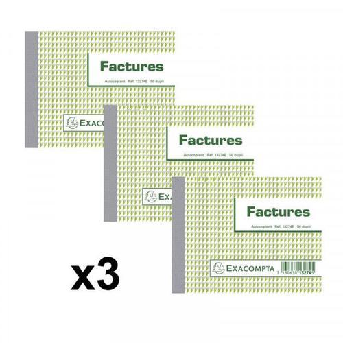 Lot De 3 Manifolds - Factures - 10,5x13,5cm - 13274e - Exacompta