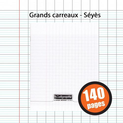 Cahier 24x32 cm Grands Carreaux 140 pages