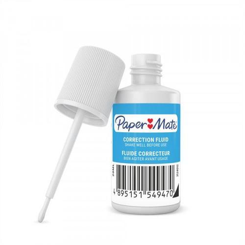 Correcteur Liquide Blanc En Flacon De 20ml Papermate