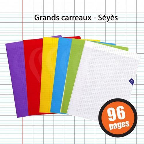 Lot De 6 Cahiers - 17x22(Cm) - Grands Carreaux - 96 Pages - Couverture En Polypro - Sans Spirale - Clairefontaine - Mimesys