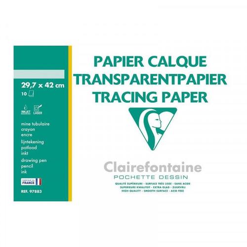 Papier Calque A3 10 Feuilles 70g Clairefontaine