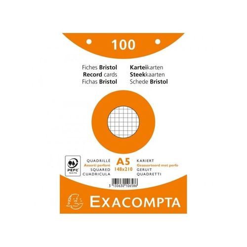 100 Fiches Bristol A5 Couleurs 5x5 10658e