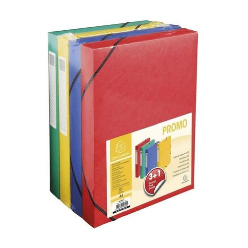 Exacompta Boîte De Classement Pack Promo 3+1, 40 Mm, Couleur