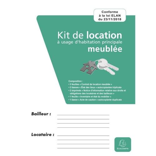 Kit De Location ? Usage D'habitation Principale Meublée - Exacompta 62e