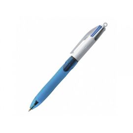 Stylo - 4 Couleurs - Pointe Moyenne - Bic - Grip Corps Bleu