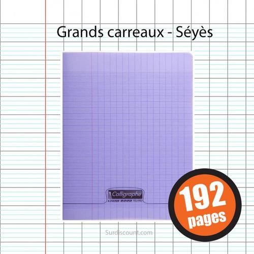 Cahier - 24x32(Cm) - Grands Carreaux - 192 Pages - Couverture En Polypro - Sans Spirale - Clairefontaine - Calligraphe