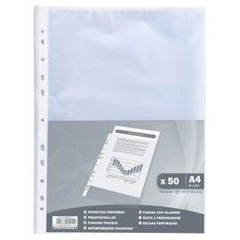 50 Pochettes Perforées Grainées A4 -Exacompta