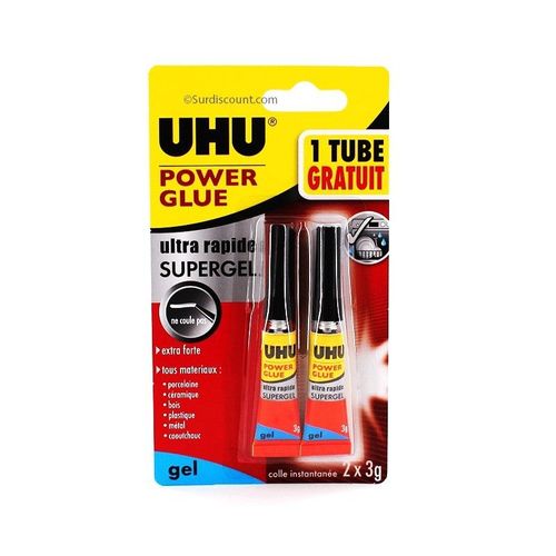 2 Colles Extra Forte Et Rapide Power Glue Gel 3g - Uhu