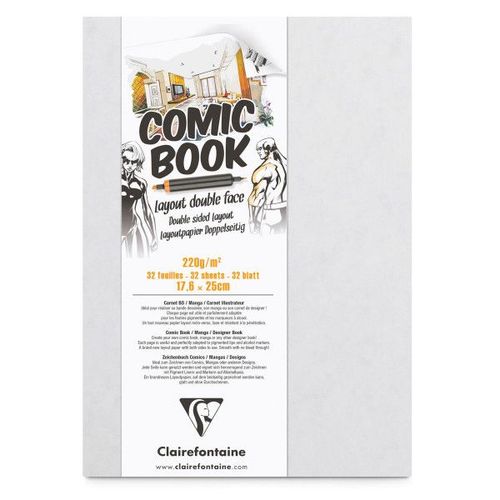 Carnet A Dessin Layout Double Face Comic Book - 17,6 X 25 Cm - 220g - Clairefontaine