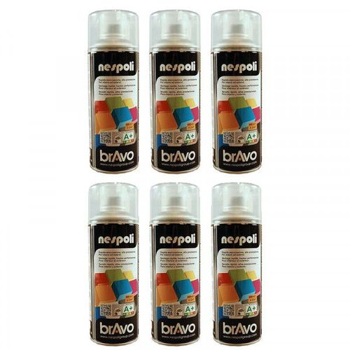 Lot De 6 Bombes De Peinture Professionnelle Nespoli Effet Brillant Vernis Transparent
