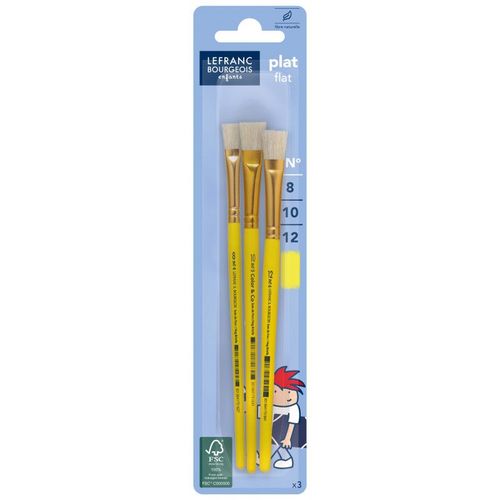 Lot De 3 Pinceaux Brosses - N°8/10/12 - Lefranc Bourgeois