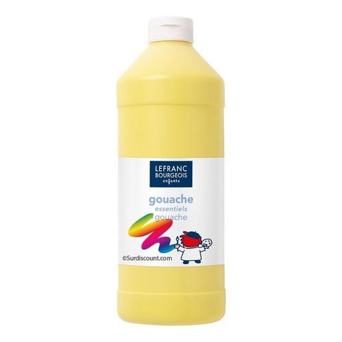 Bouteille De Peinture Gouache - Essentiels - 1 L - Jaune Primaire - Lefranc Bourgeois
