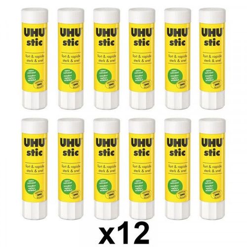 Lot De 12 Bâtons De Colle Blanche Uhu 40g
