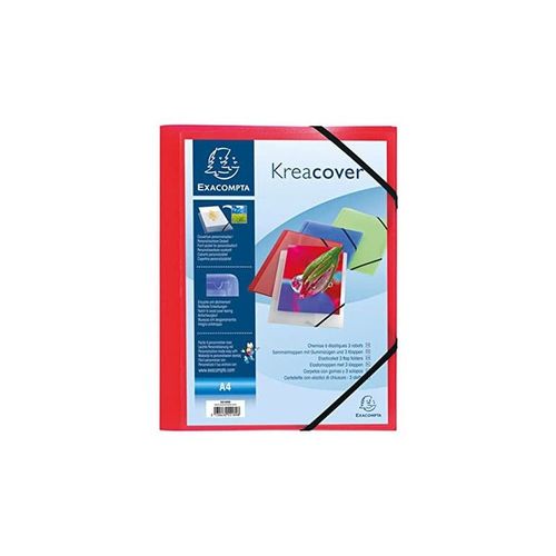 Chemise A Rabats Polypro Kreacover 24 X 32 Cm - Rouge - Exacompta