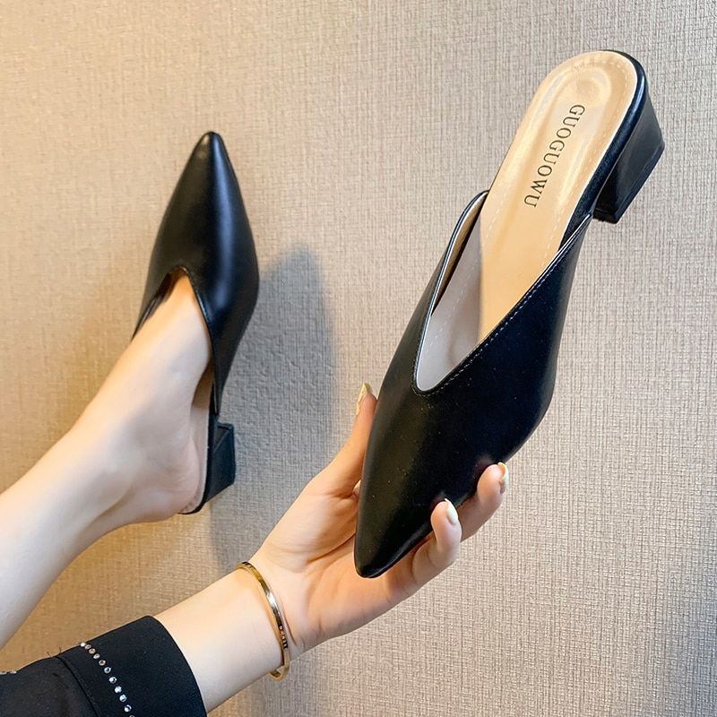 Pantoufles  Bout Pointu Pour Femmes, Nu-Pieds Blancs Carrs... - 2