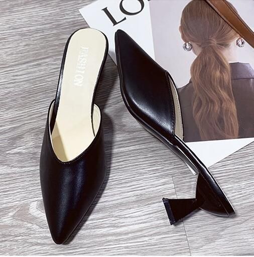Pantoufles  Bout Pointu Pour Femmes, Nu-Pieds Blancs Carrs...