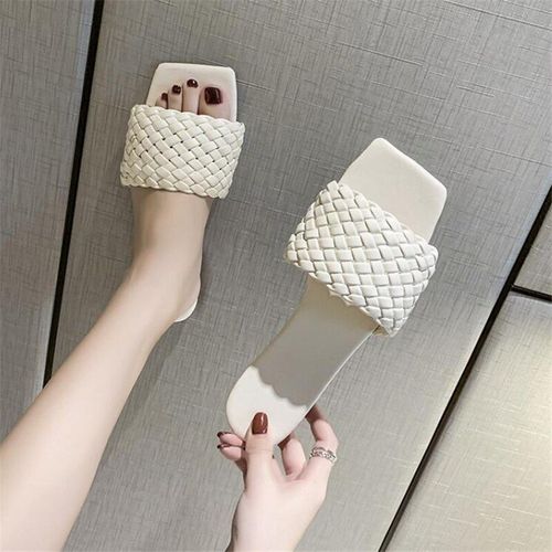 Pantoufles Enfiler Pour Femmes, Chaussures Sandales Plates La Mode, Couleurs Assorties,té