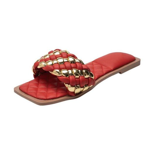 Pantoufles Enfiler Pour Femmes, Chaussures Sandales Plates La Mode, Couleurs Assorties,té