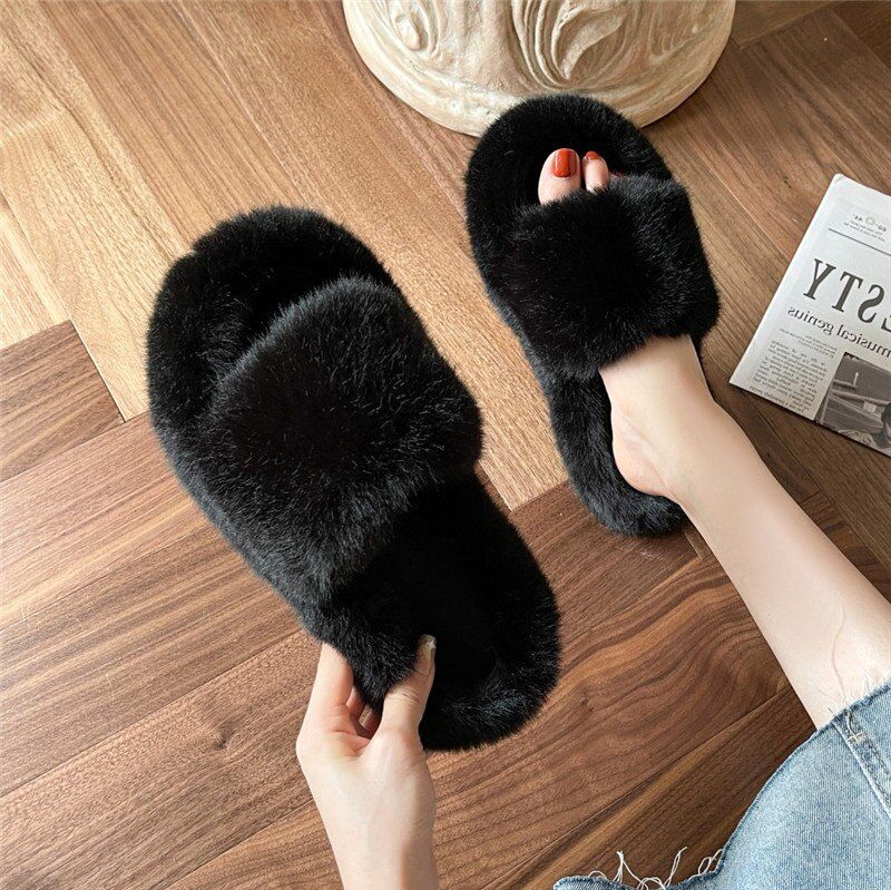 Pantoufles  Fourrure Pour La Maison, Chaussures Pour Femmes...