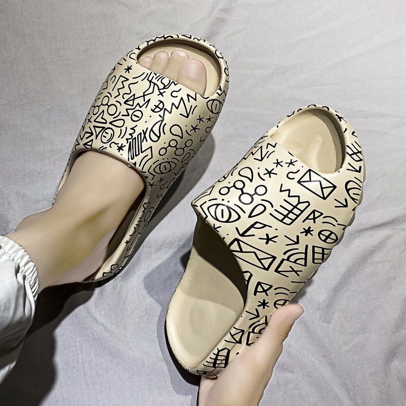 Pantoufles  Motif De Graffiti Pour Femmes, Chaussures D'ext... - 3