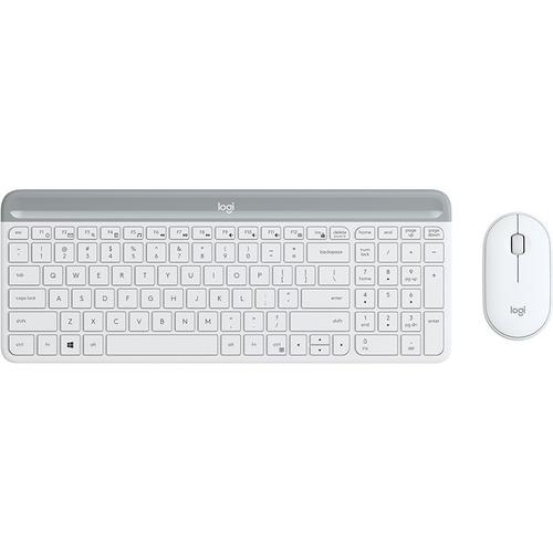 Logitech Slim Wireless Combo MK470 - Tastatur-und-Maus-Set - kabellos - 2.4 GHz - Englisch - US/International - Off-White - Version Allemande