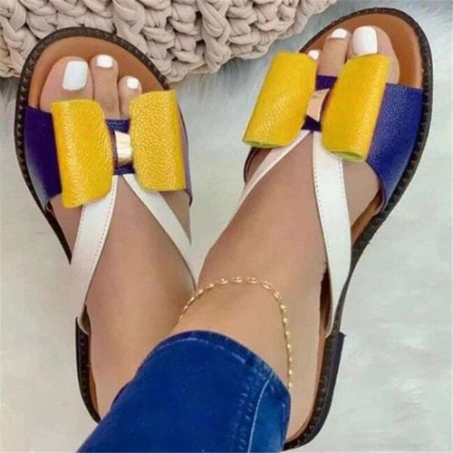 Pantoufles N¿ud Papillon Pour Femmes, Grande Taille, Nouvelles Sandales Décontractées Pour Femmes, Diapositives De Plate-forme La Mode, Pour Femmes, Diapositives En Fourrure