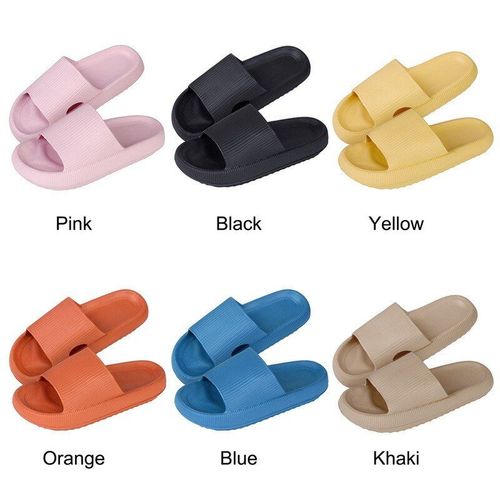 Pantoufles À Plateforme Épaisse Pour Femmes, Sandales De Plage D'été À Semelle Souple Eva, Chaussures Antidérapantes Pour Salle De Bain Intérieure Pour Hommes Et Femmes