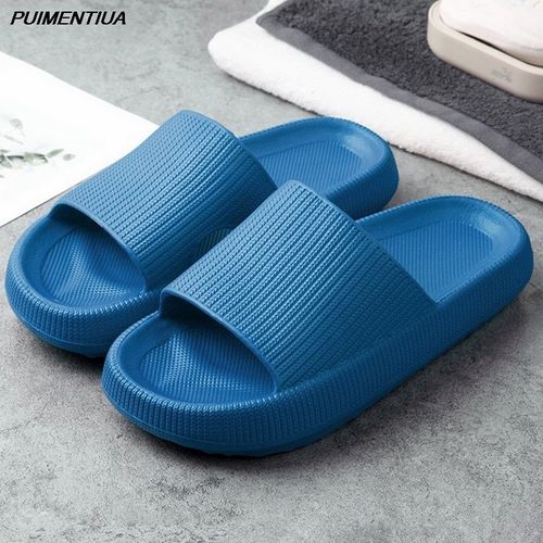 Pantoufles Plateformepaisse Pour Femmes, Sandales Semelle Souple, Tongs De Loisirs, Chaussures D'intérieur Antidérapantes Pour Salle De Bain