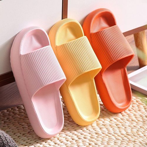 Pantoufles Semellepaisse Pour Femmes, Sandales De Plage Semelle Souple Eva, Chaussures Antidérapantes D'intérieur De Salle De Bain Pour Hommes Ou Couples