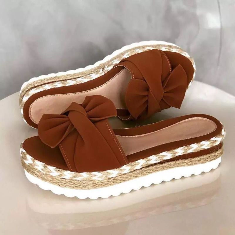 Pantoufles  Talon Compens Et Cravate  NUd Papillon, Chau... - 5
