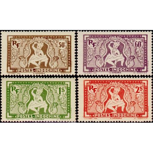 Indochine (Actuel Vietnam), Colonie Française 1931 / 39, Belle Série Complète Timbres Yvert 167, 168, 169 Et 170, Déesse Apsara, Neuve*