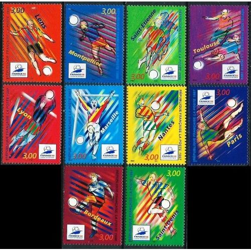 France, Coupe De Monde De Football 98, Série Ultra Complète Neuve** Luxe Stades, Yvert 3010 3011 3012 3013 (1996), 3074 3075 3076 3077 (1997) Et 3130 3131 (1998).