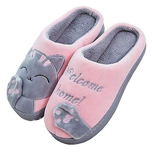 Pantoufles Antidérapantes Semelle Souple Pour Homme Et Femme, Unisexe, Chaudes, Pour La Maison, La Chambre Coucher, Avec Chat De Dessin Animé, Collection Hiver