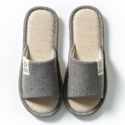 Pantoufles Antidérapantes En Lin Pour Femmes Et Hommes, Chaussures Plates De Maison, Diapositives De Maison, Chambre Intérieure, Zapatillas Mujer Couple, Printemps Automne