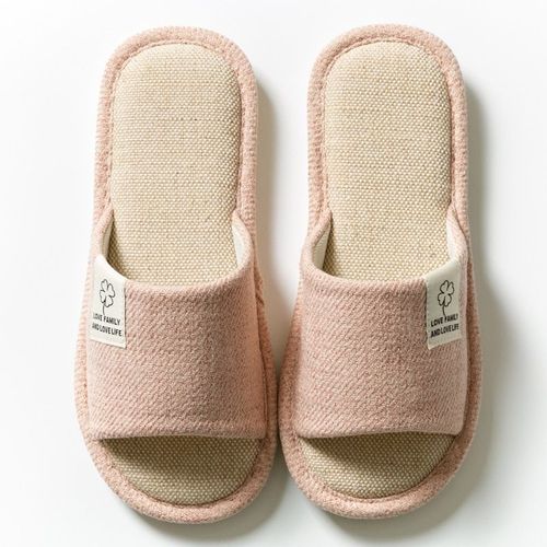 Pantoufles Antidérapantes En Lin Pour Femmes Et Hommes, Chaussures Plates De Maison, Diapositives De Maison, Chambre Intérieure, Zapatillas Mujer Couple, Printemps Automne