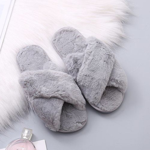 Pantoufles Chaudes Et Moelleuses En Fausse Fourrure, Tongs De Célébrités, Chaussures D'intérieur Plates Et Douces, Pour Femme