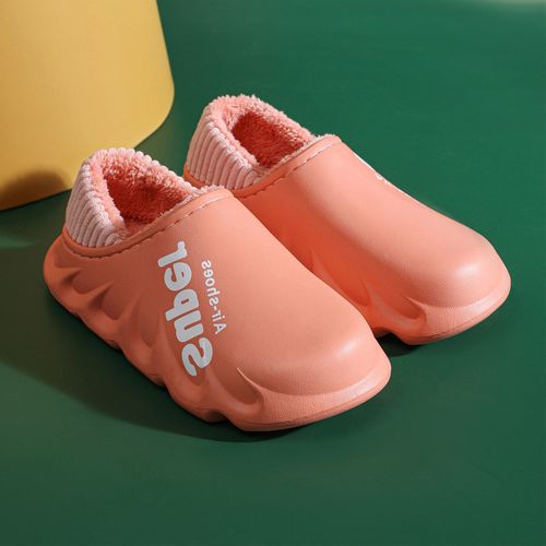 Pantoufles Chaudes Imperméables Pour Hommes Et Femmes, Chaussures Pour Couples, Antidérapantes, En Peluche, D'intérieur Et D'extérieur, Talonspais, Automne Hiver