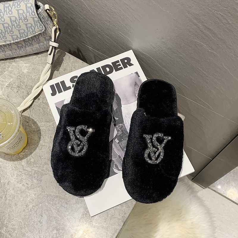 Pantoufles Chaudes Pour Femmes, Chaussures D'hiver En Fourru...